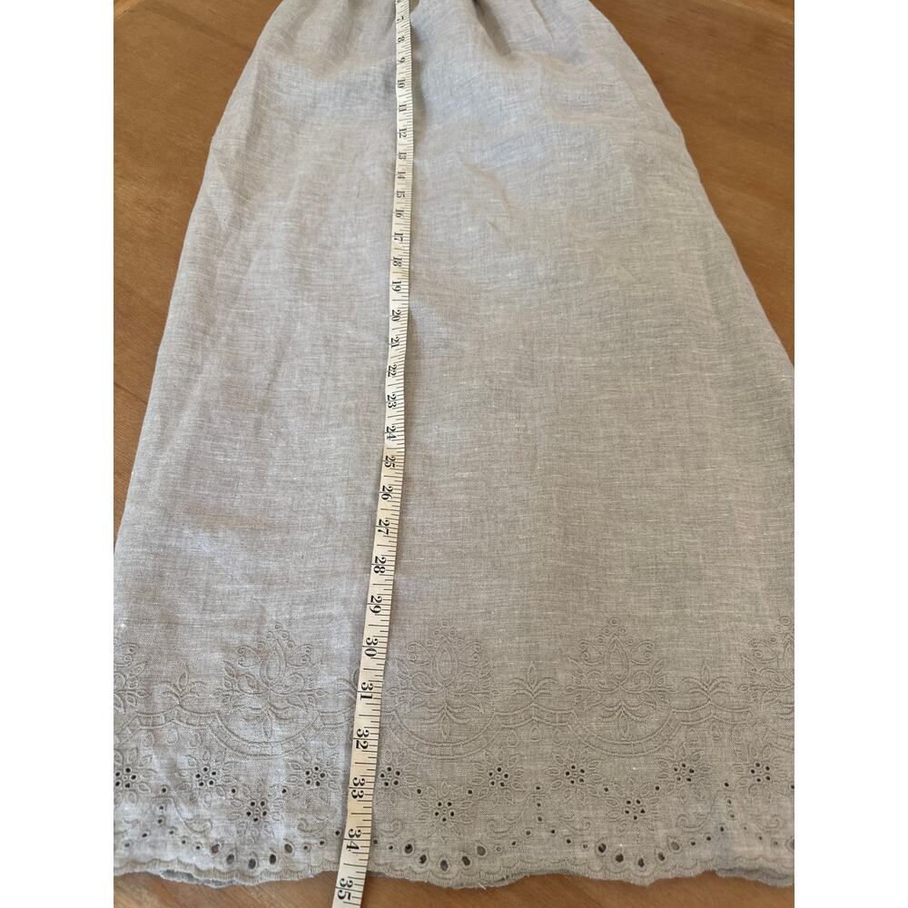 Chico's Linen Embroidered Scallop Hem Skirt 1.5 US 10 Natural - Picture 11 of 11